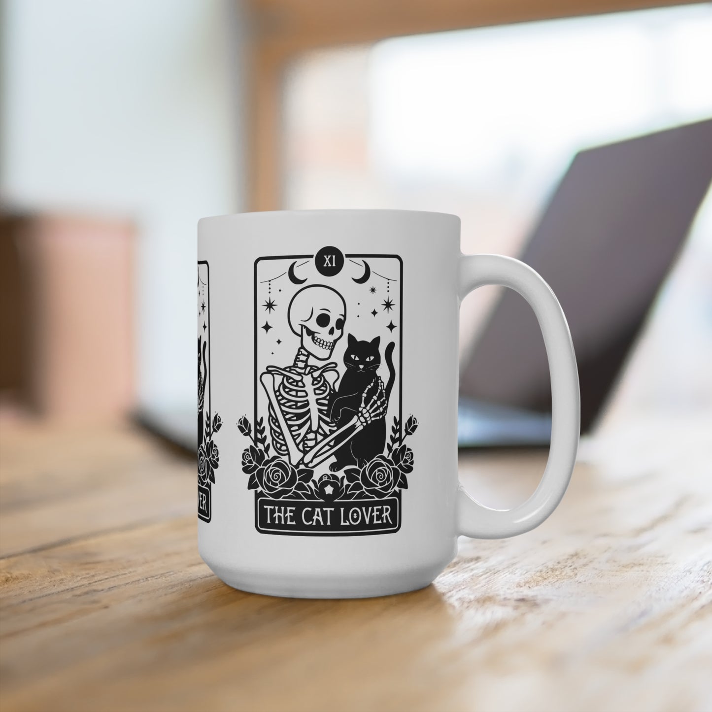 Cat Lover Skeleton Tarot Card Mug